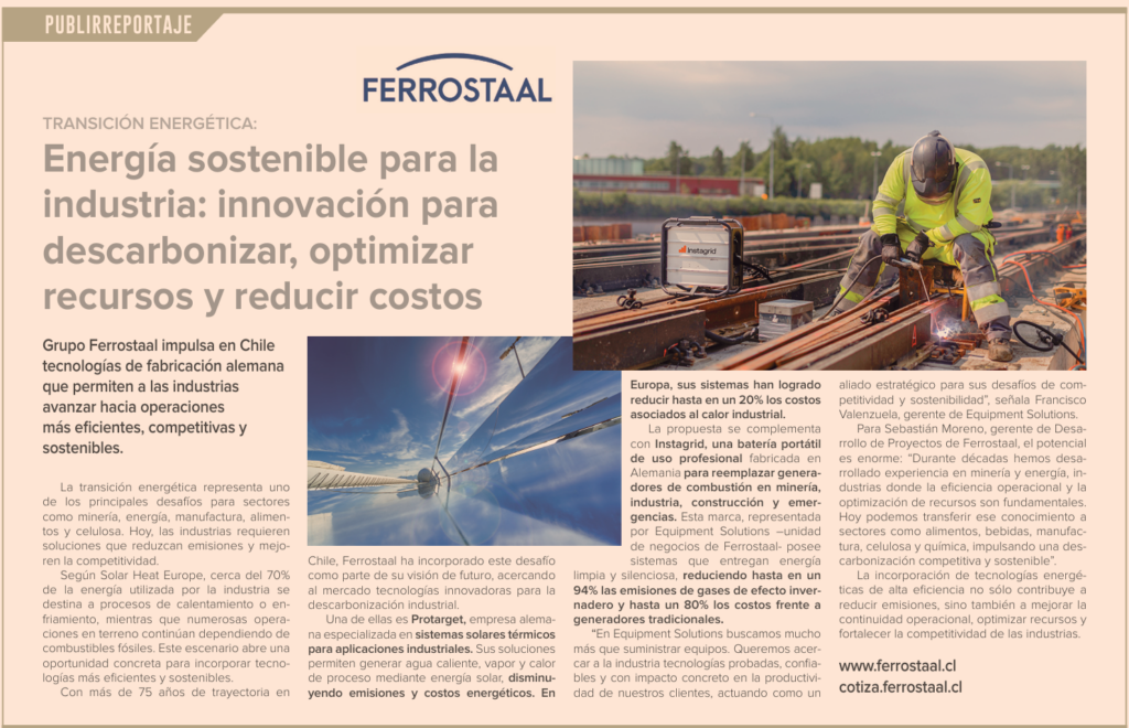 Publirreportaje de Ferrostaal en Exponor 2026 destacando tecnologías sostenibles Protarget e Instagrid